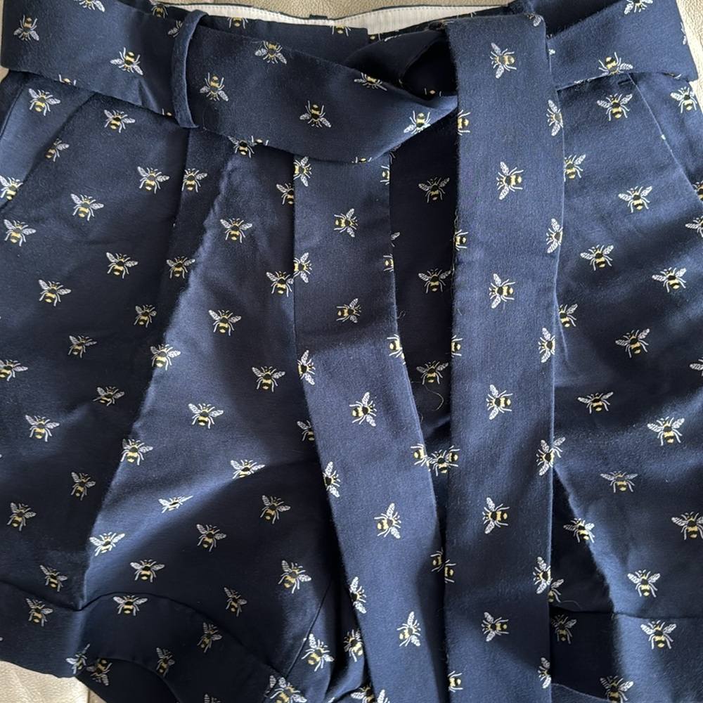 J. Crew Navy Bumble Bee High-Waisted Shorts - Picture 4 of 10